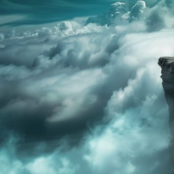 At the Edge of Heaven - Cliff Above the Clouds Art Prints