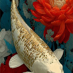 Seijaku No Naka 静寂の中 - In The Stillness - Japanese Koi Art Prints