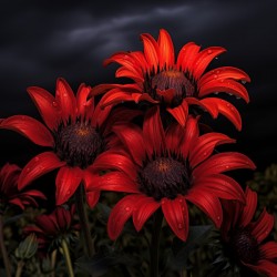 Crimson Daisies – Bold Botanical Statement Print