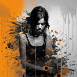 Contrast – Monochrome Splash Portrait Print