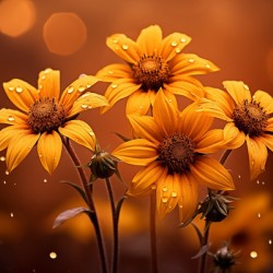 Golden Hour Daisies – Warm Botanical Art Print