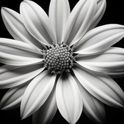 Echo in Silence – Monochrome Bloom Print