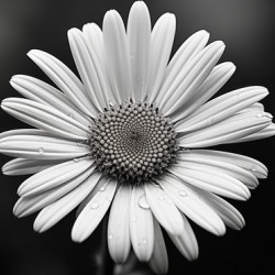 Monochrome Majesty – Sunflower in Black and White Print