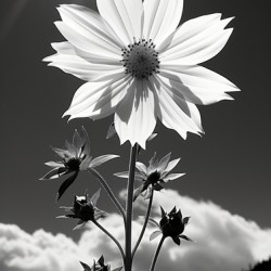 Posture – Minimal Daisy Monochrome Art Print