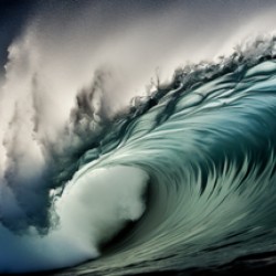 Aqua Requiem – Panoramic Ocean Wave Print