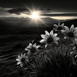 Twilight Bloom – Sunflowers at Dusk Print