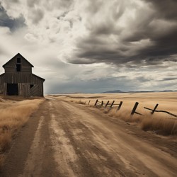 The Long Road Home – Sepia Countryside Landscape Print