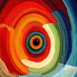 Chromatic Whirlpool – Beaded Concentric Abstract Print