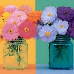 Sunny Duo – Pastel Pop Bouquet Print