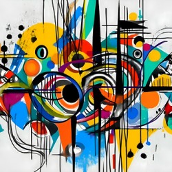 Tantrum – Explosive Line & Color Abstract Print
