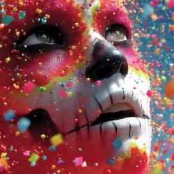 Crimson Skull – Abstract Sugar Skull Art Print