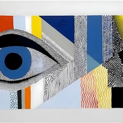 Blue-Eyed Geometry – Modern Surreal Eye Print