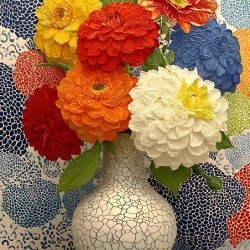 Cracked Bloom – Modern Dahlia Study Print