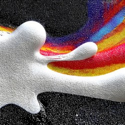 Chromatic Surge – White Splash Abstract Art Print