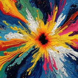 Supernova Sunburst – Vivid Fluid Abstract Print