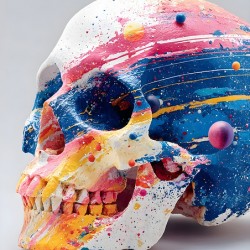 Cosmic Pulse – Abstract Skull Print