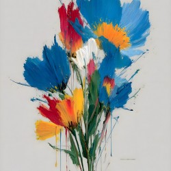 Primary Bloom – Abstract Floral Energy Print