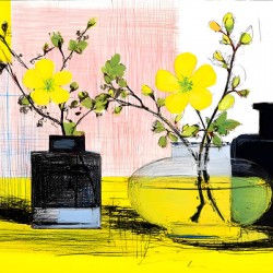 Lemonlight Botanicals – Mid-Century Floral Still Life Print
