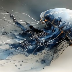 Weightless Grace – Abstract Jellyfish Print