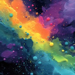 Cosmic Drift – Neon Galaxy Abstract Print