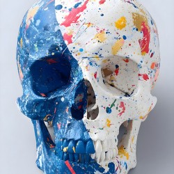 Indigo Soul – Blue and White Skull Print
