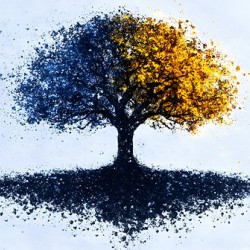 Dual Seasons – Abstract Tree Print