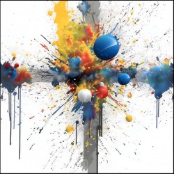 Cardinal Collision – Crossburst Abstract Print