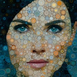 Circular Mosaic Portrait – Women’s Portrait Art Print