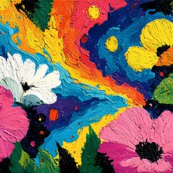 Impasto Carnival – Thick Palette Knife Floral Print