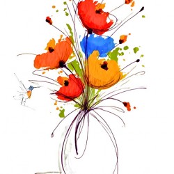 Whisper of Bloom – Contemporary Watercolor Vase Print