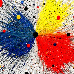 Primary Collision – Modern Abstract Splatter Print