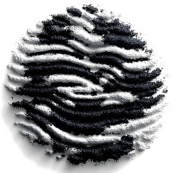 Granular Echo – Tactile Monochrome Orb Print