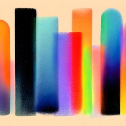 Chromatic Towers – Gradient Bar Abstract Print