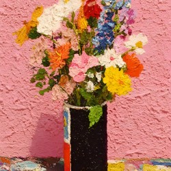 Pink Noise – Modern Textured Floral Print