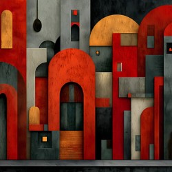 Modern Blocks – Architectural Abstraction Art Print