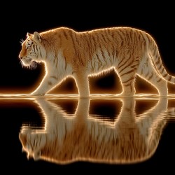 Golden Monarch – Tiger Reflection Print