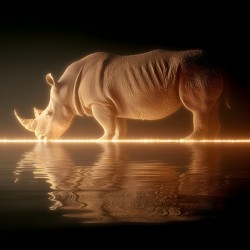 Luminous Giant – Rhinoceros Reflection Print
