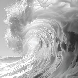 Shore Break - Black & White Wave Art Prints