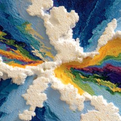 Spectrum Cloudburst – Textured Impasto Abstract Print