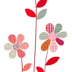 Plaid Botanica 21 - Modern Retro Floral Art Prints