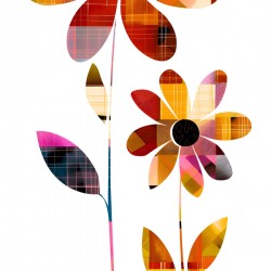 Plaid Botanica 15 - Contemporary Floral Pattern Art Prints