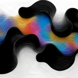 Spectrum Meander – Ribbon Flow Abstract Print