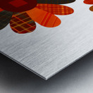 Plaid Botanica 3 - Contemporary Floral Art Prints Metal print