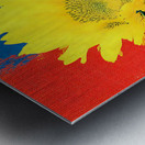 Sunflower Pop – Bold Red White  Blue Poster Print Metal print