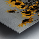 Harvest Moon – Golden Sunflowers by Moonlight Print Metal print