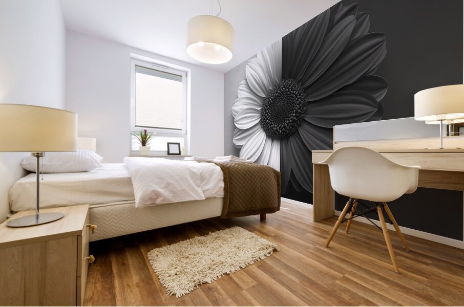 50 50 - Black & White Floral Art Prints Mural print