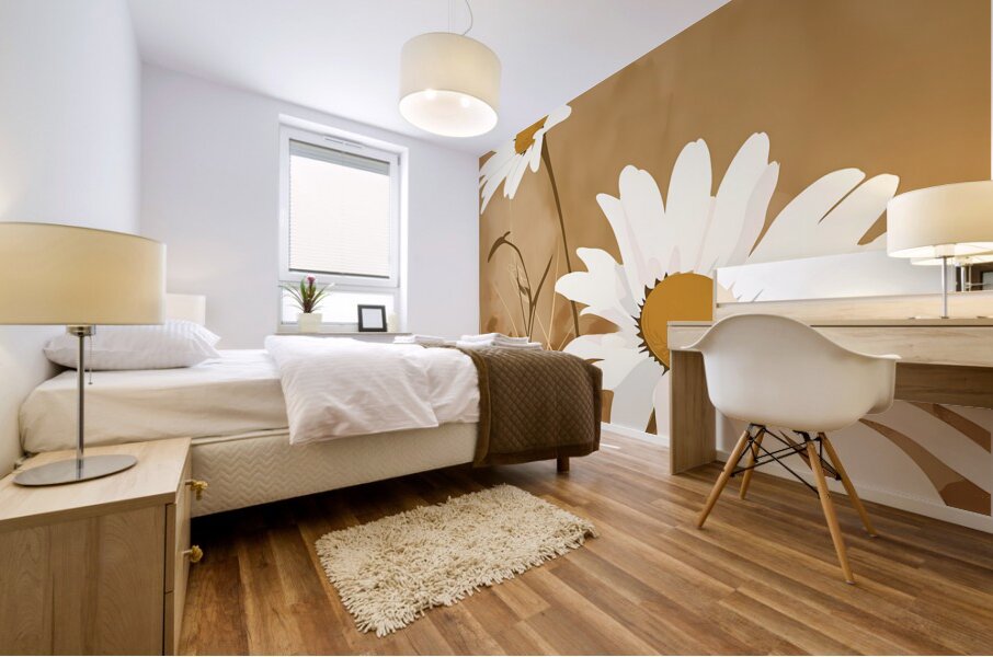 Wild Wild Daisies - Rustic Daisy Floral Art Prints Mural print