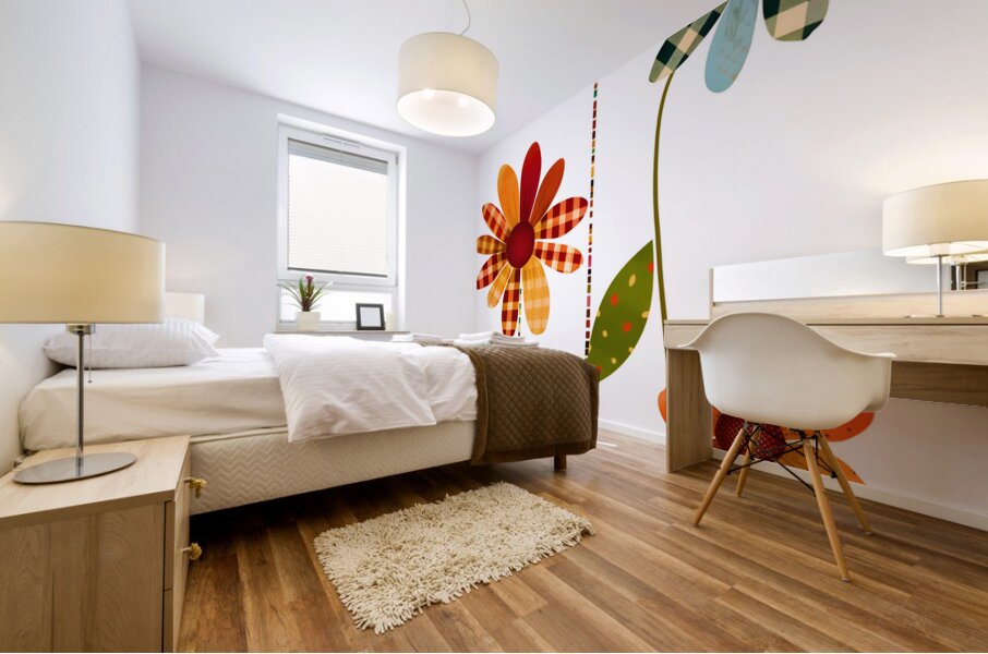 Plaid Botanica 18 - Modern Floral Art Prints Mural print