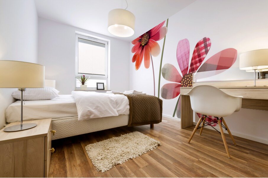 Plaid Botanica 4 - Contemporary Floral Art Prints Mural print