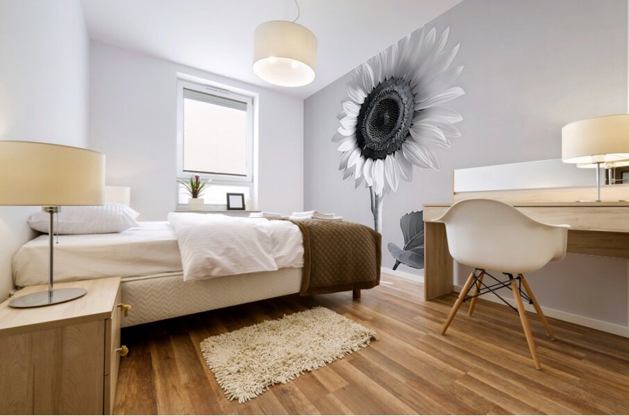 Sunflower Selfie 5 - Sunflower Portrait Art Prints Mural print